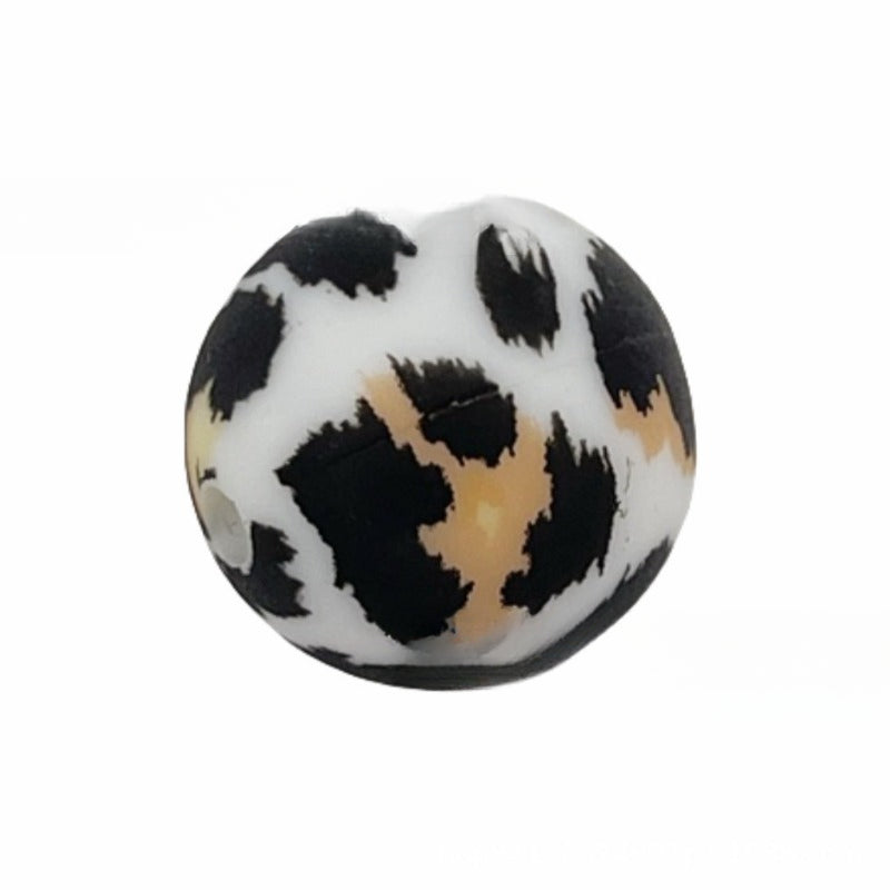 Wholesale 50PCS/PACK Color Water Transfer Printed Silicone Beads